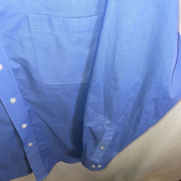 Croft & Barrow Dress Shirt Men’s Size Large Blue Cotton Broadcloth 16.5 32/33 LS - Picture 7 of 12